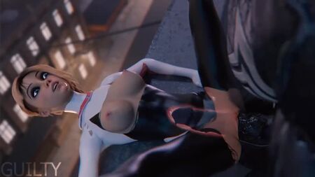 [3D色情] 《罪恶》——《蜘蛛侠：平行宇宙》。毒液猛烈操了格温-蜘蛛女，并在她体内射精（2020）[内射, 3D色情]
