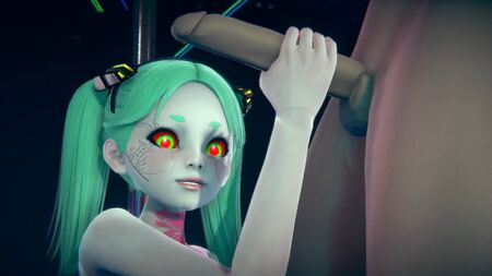 丽贝卡站立手交：赛博朋克：边缘行者 hentai 恶搞版