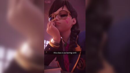 D.Va 因为无聊，在课堂上玩手机