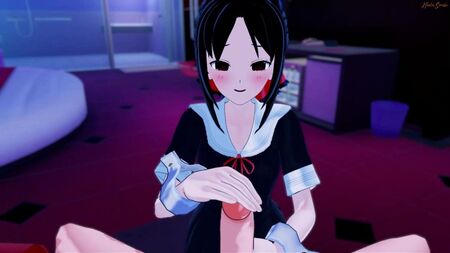 《辉夜姬》吞精，传教士体位内射第一人称视角。色情
