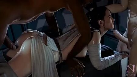 Rey Skywalker x Stormtrooper - 群交; gangbang; BBC; blacked; interracial; 3D sex porno hentai; (by niisath) [星球大战]