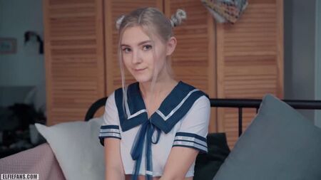 Eva Elfie - Kawaii Schoolgirl Gets Creampie and Facial ## 金发俄罗斯可爱少女大奶制服性爱色情俄罗斯色情