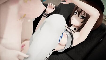 MMD 双性少女与《装甲魔法》西住美穗被双性人阳具猛烈抽插