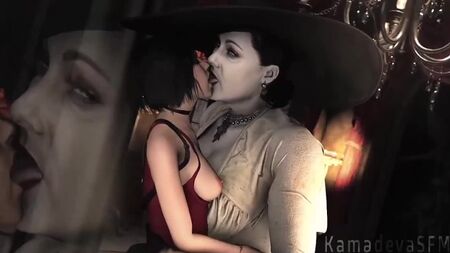 阿尔西娜·迪米特雷斯库夫人 × 阿达·王 - 女尊；百合；女同；口交；舔阴；3D色情成人动漫；[生化危机8：村庄]