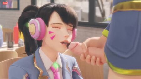 D.va 被骗口交 - 《守望先锋》色情 [3D色情,R34,hentai,SFM,全性爱,3D hentai,口交,手交,口内射精,愤怒]